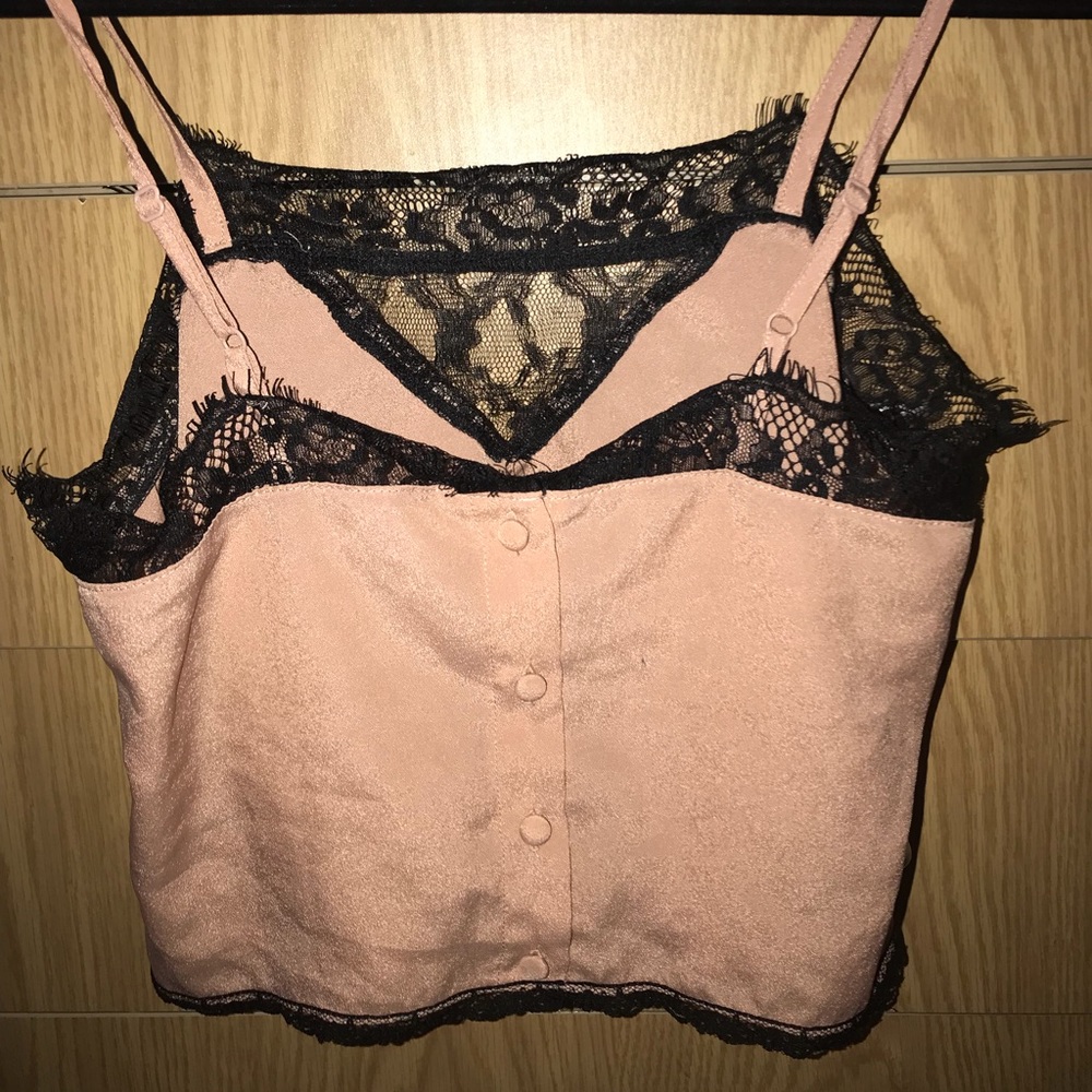 Lace embellished silk cami top. - Picture 2 of 2